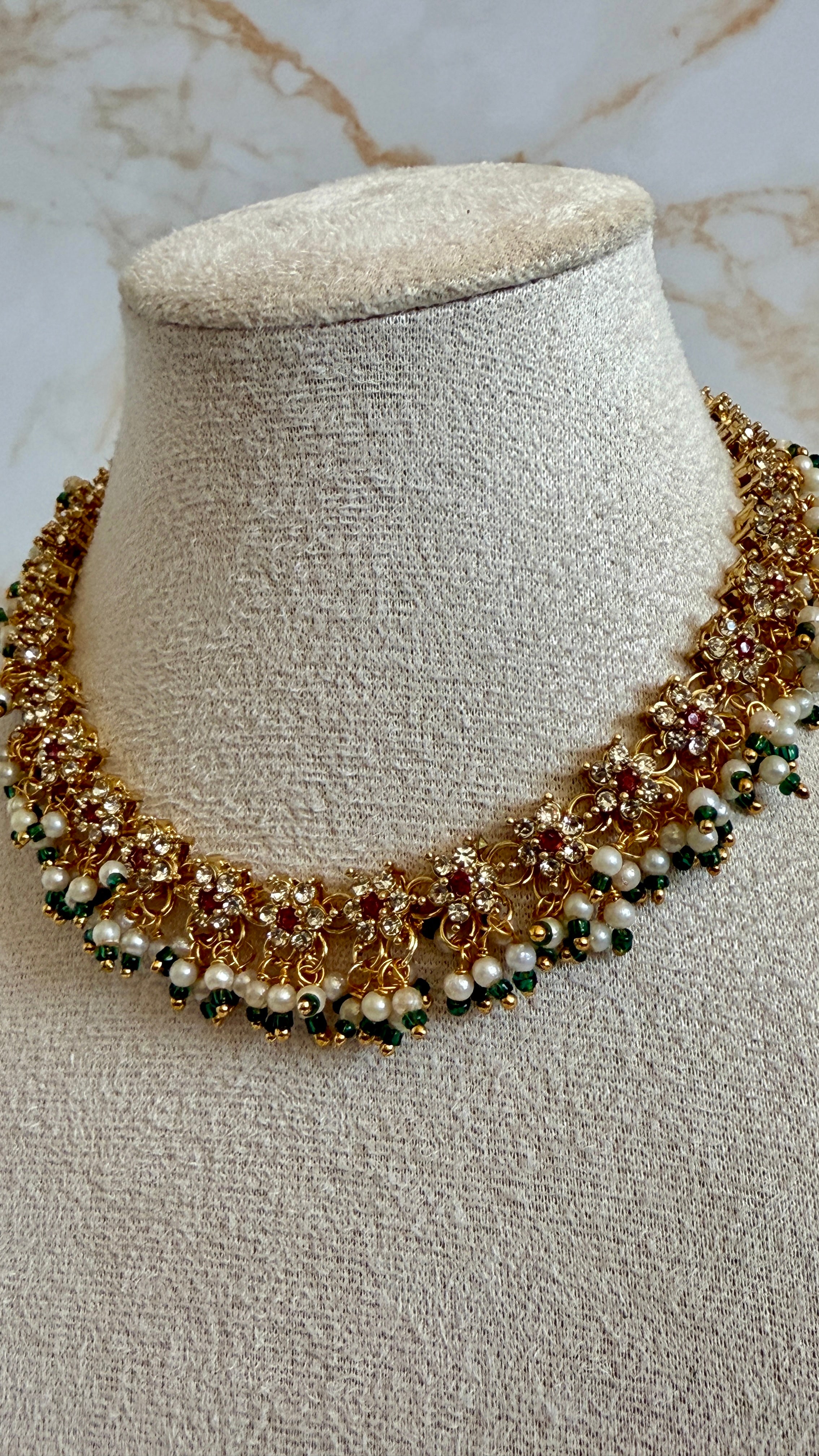 Gold Plated Floral Necklace Set