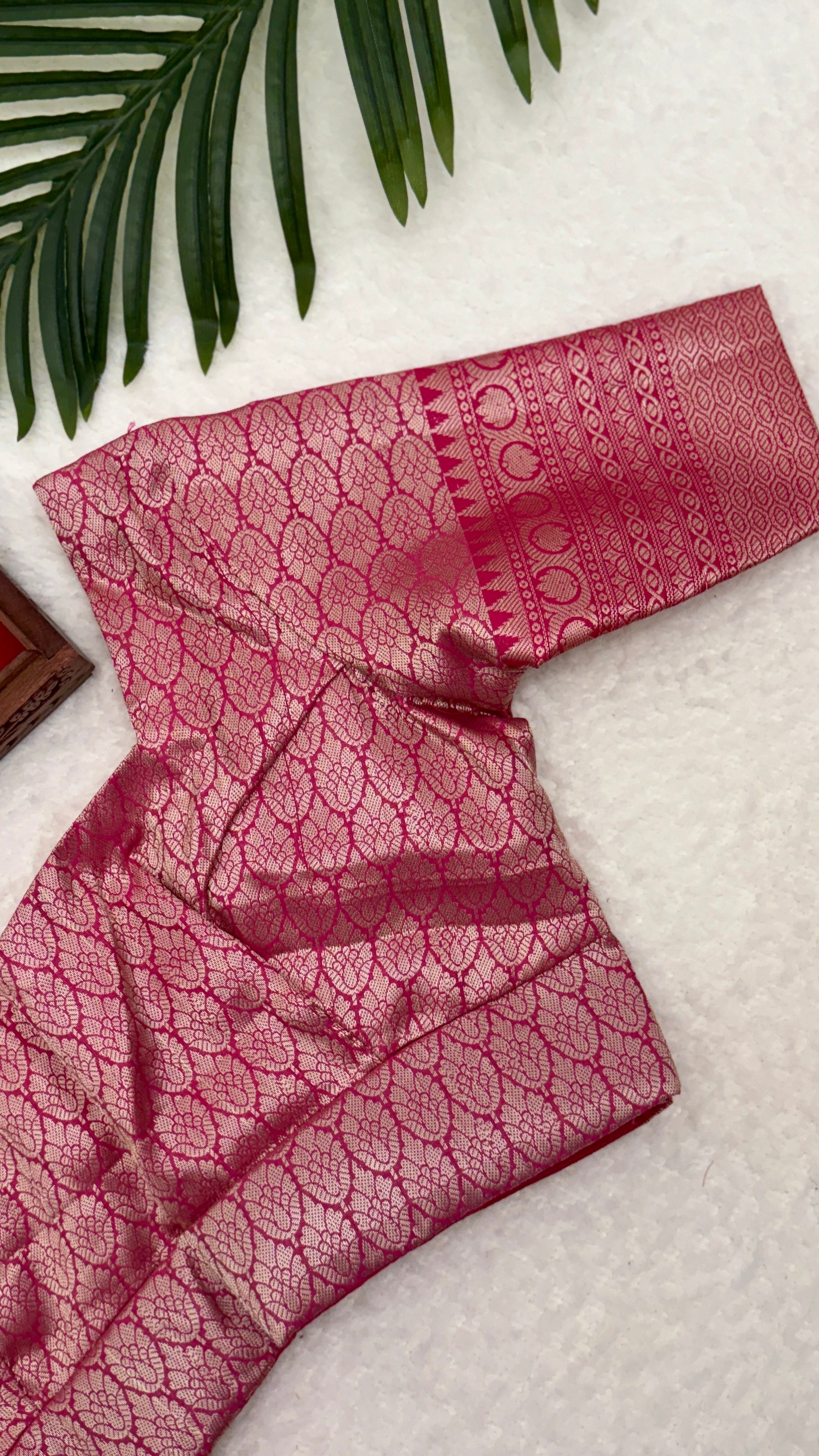 Pink Tissue Saree With Stitched Blouse