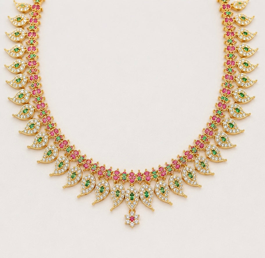 Premium AD Stone Traditional Necklace Set
