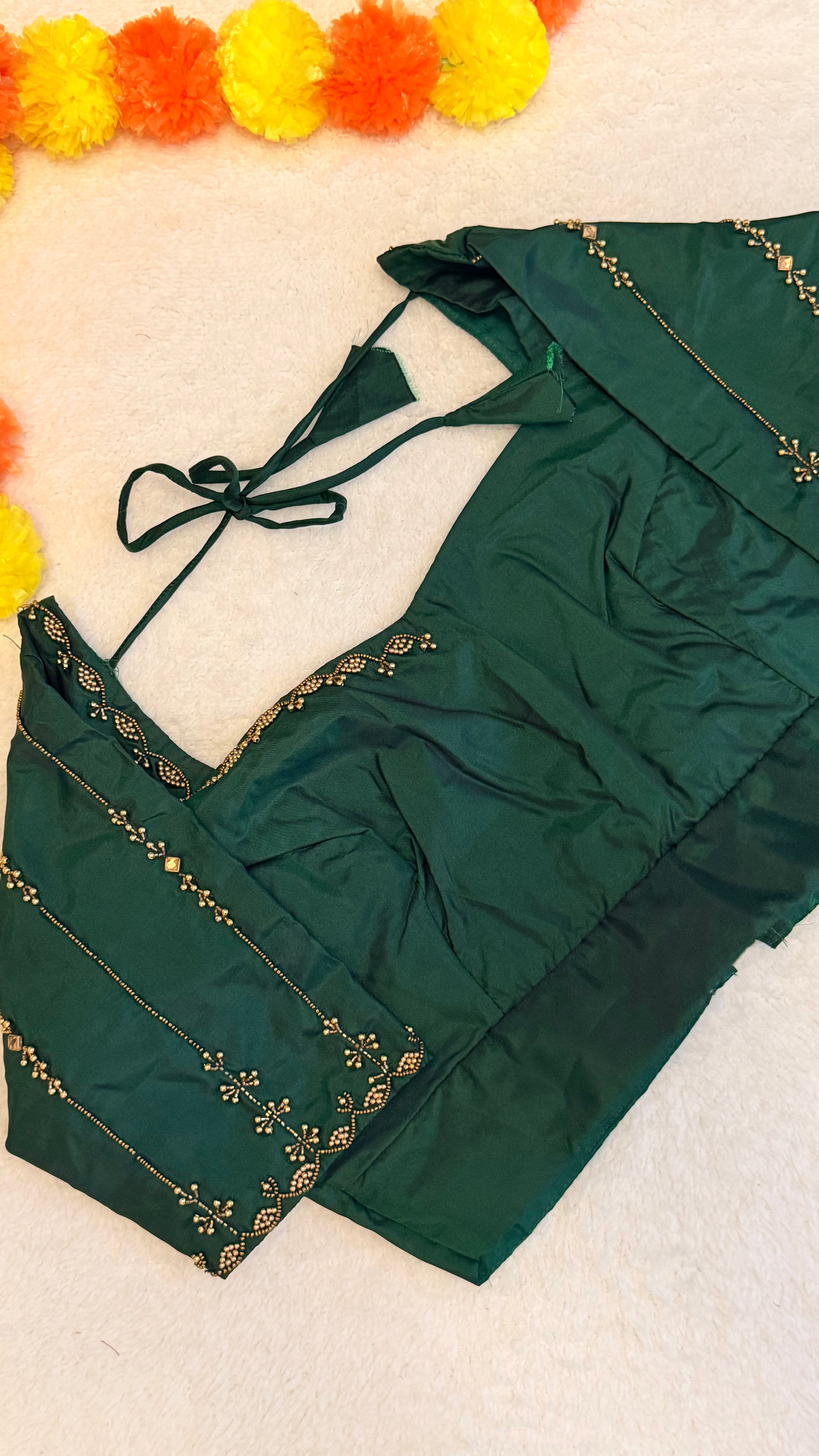 Green Handworked Blouse