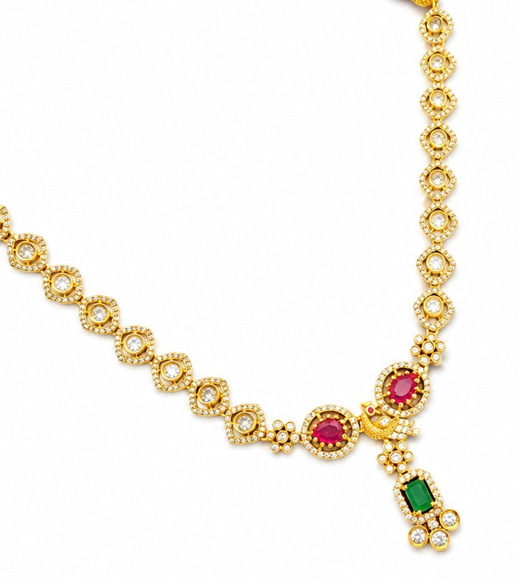 Peacock Stone Necklace Set