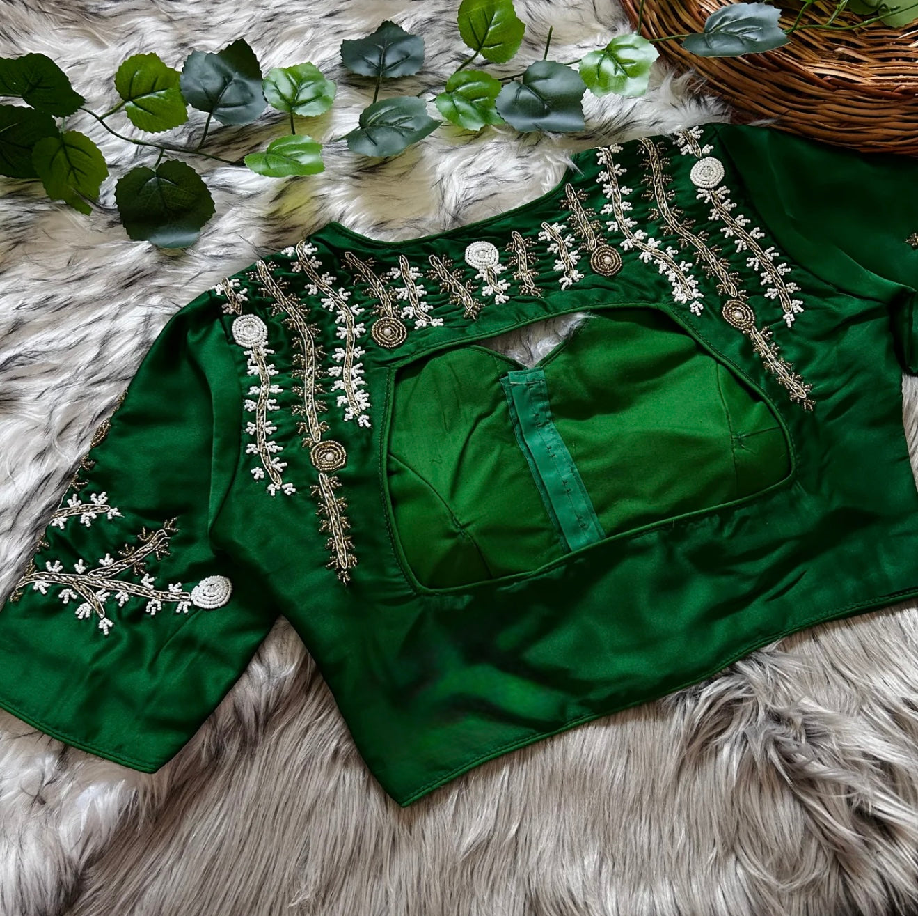 Designer Black Floral Handwork Blouse