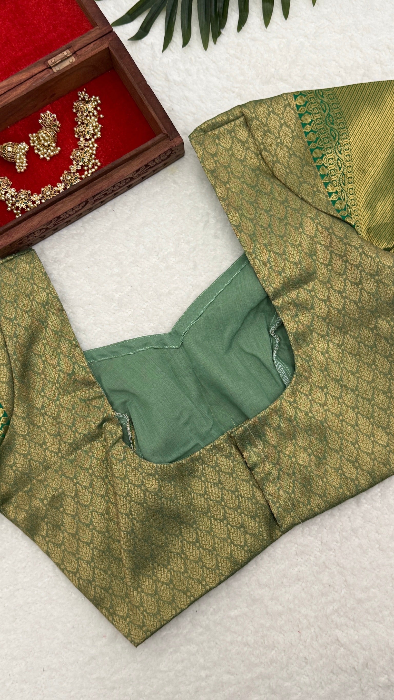 Tissue Saree With Stitched Blouse