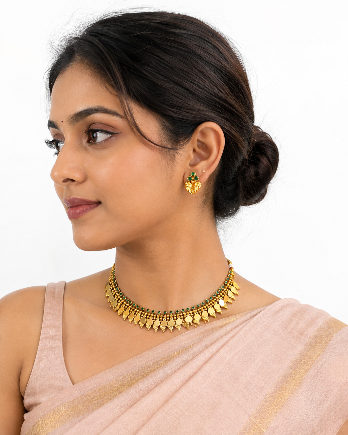 Green Elakkathali Necklace Set