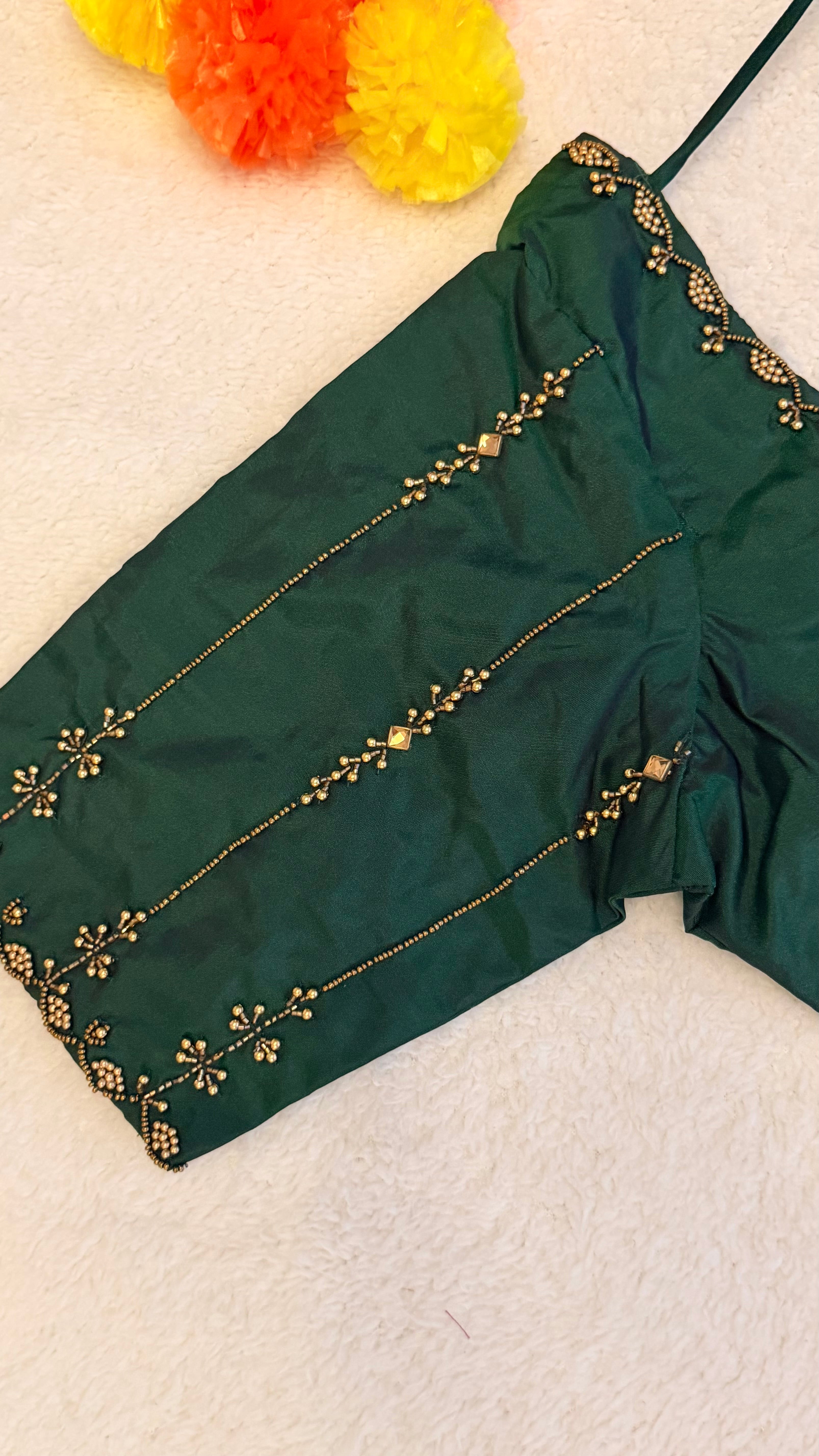 Green Handworked Blouse