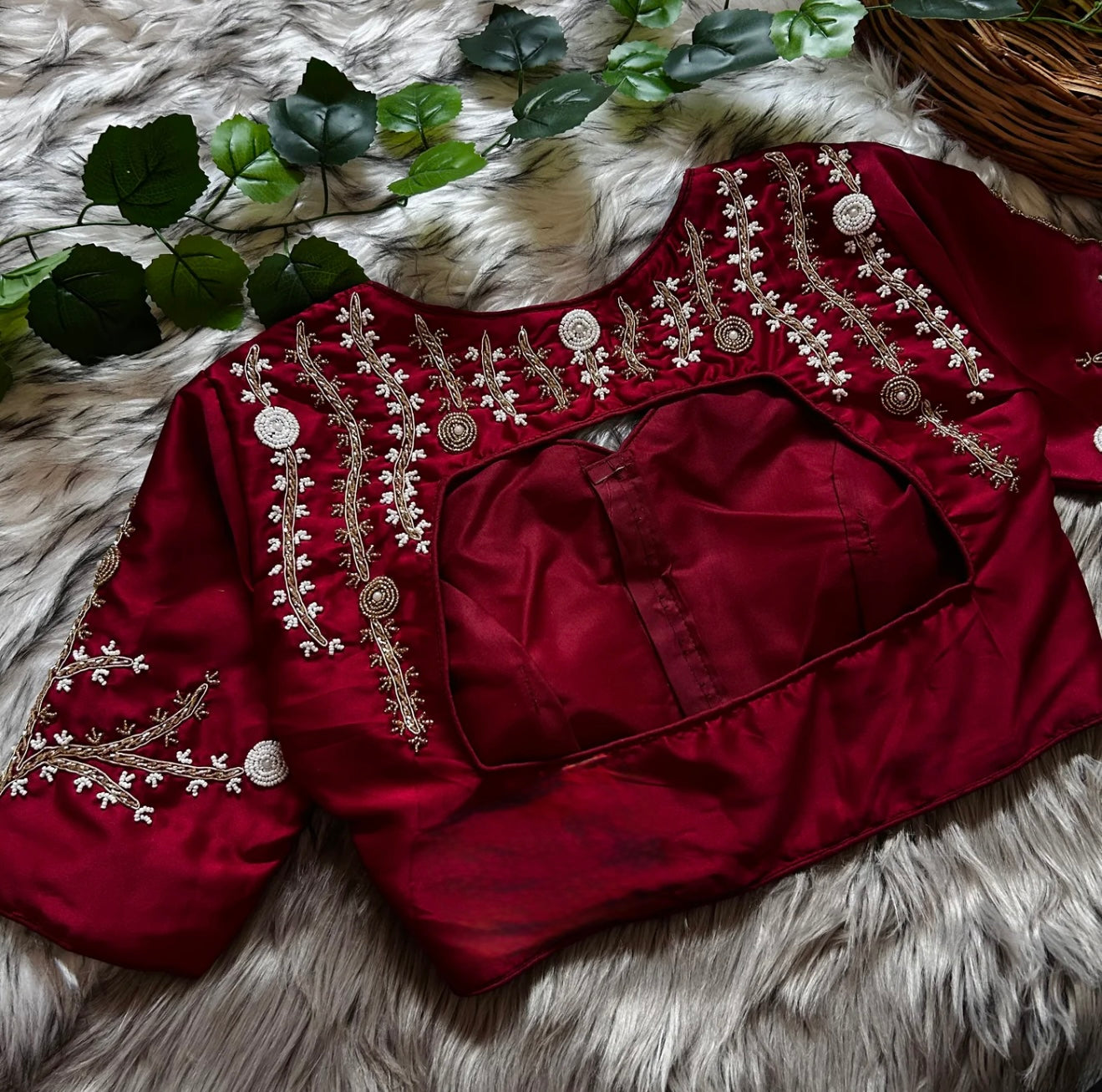 Designer Black Floral Handwork Blouse