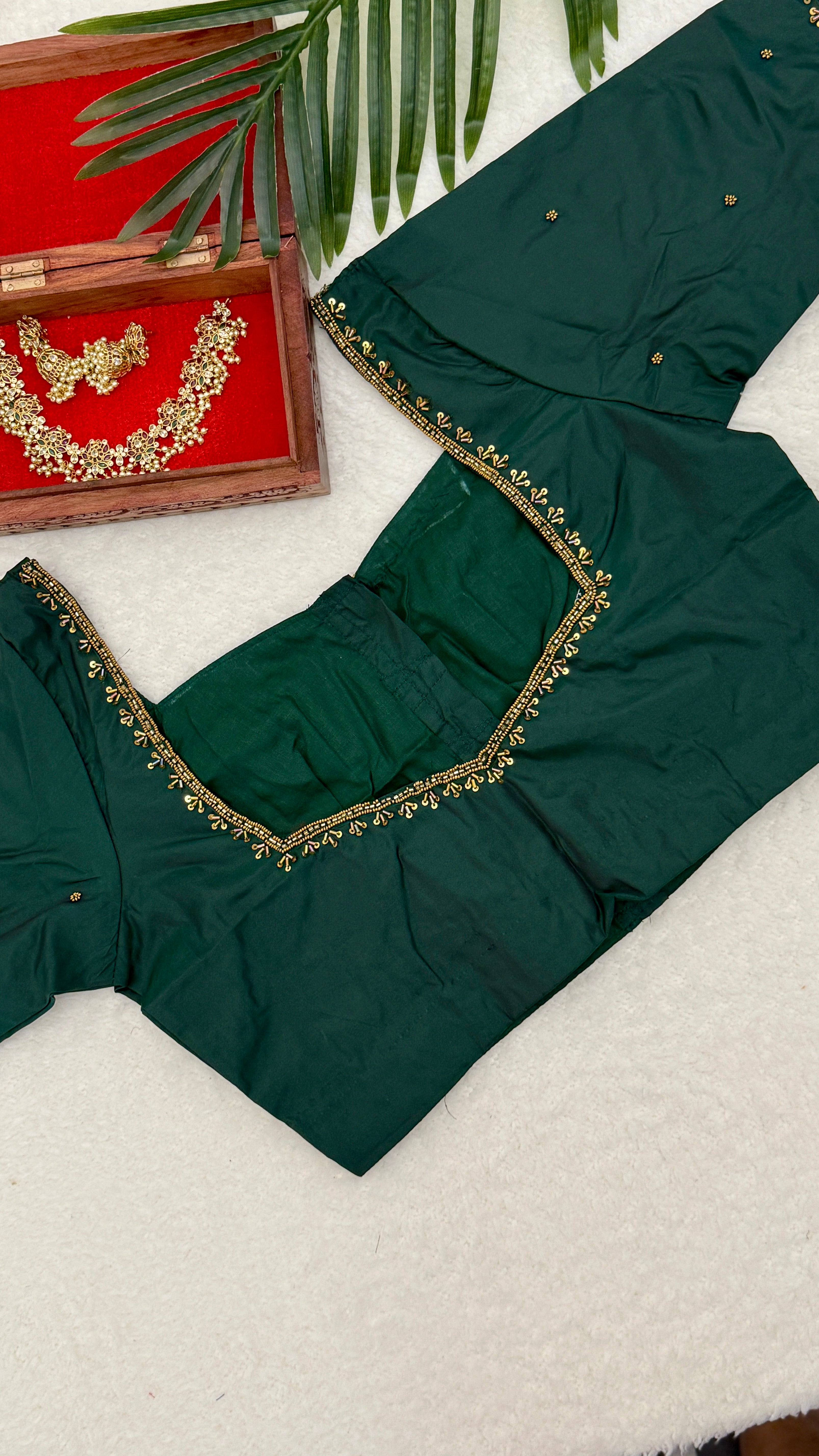 Mul Cottom Green Saree With Hand Work Blouse