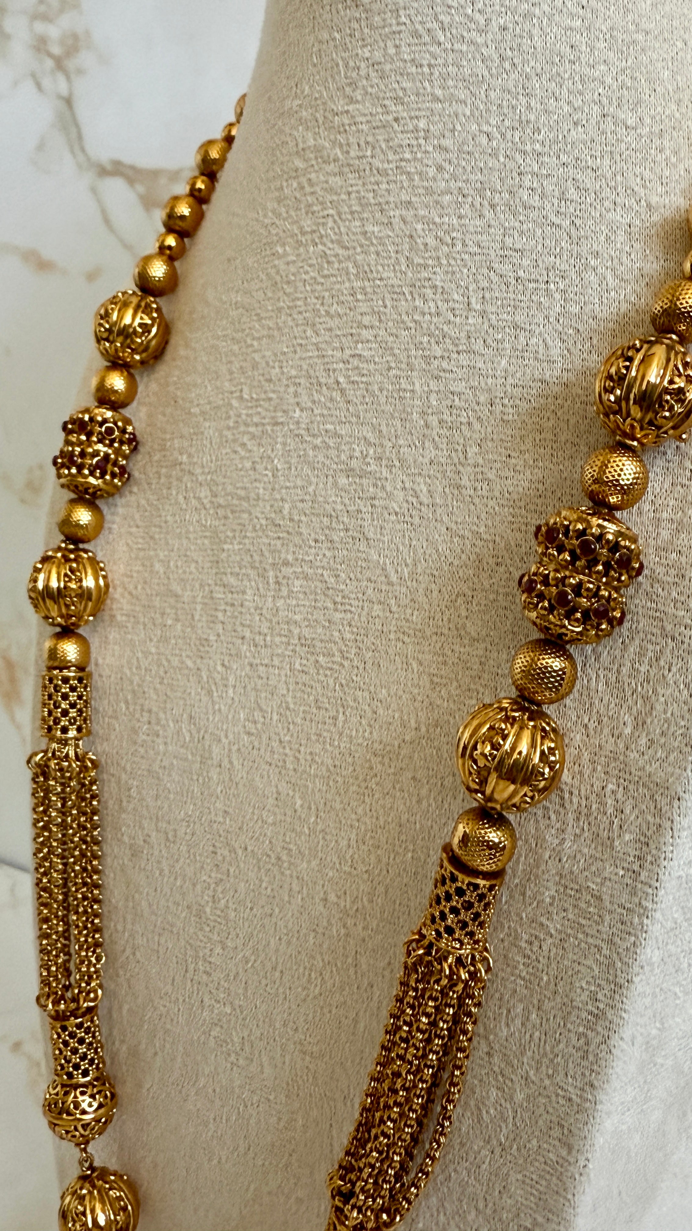 Gold Plated Long Necklace Set
