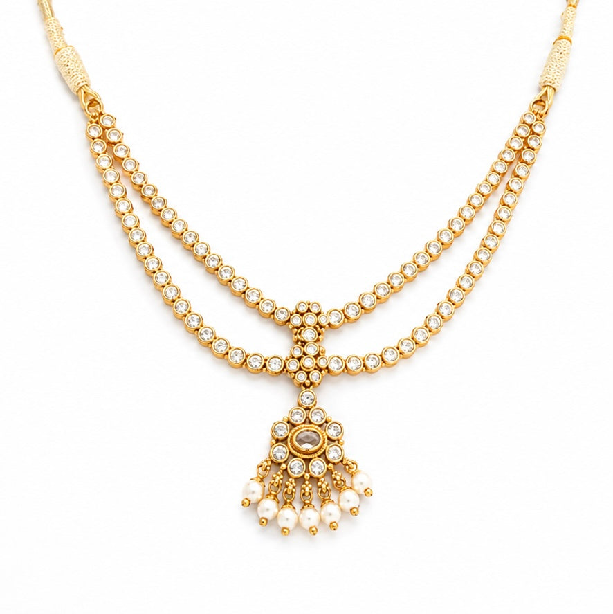 White Stone Necklace Set
