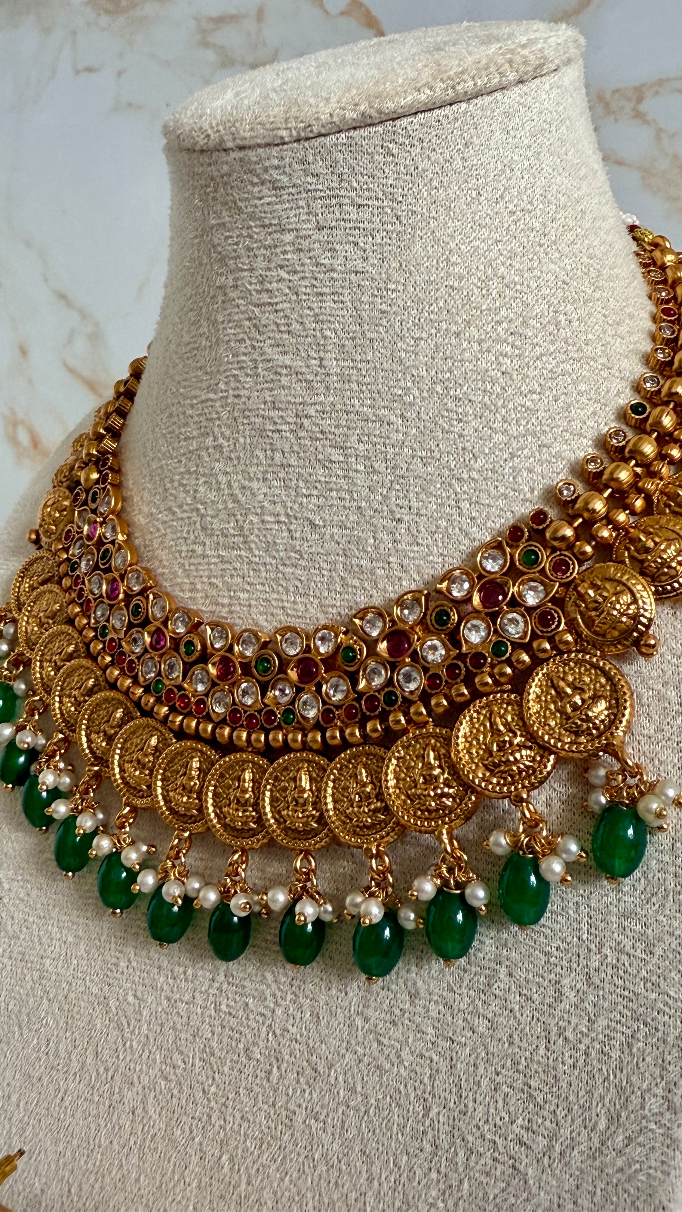 Gold Plated Temple Necklace Set