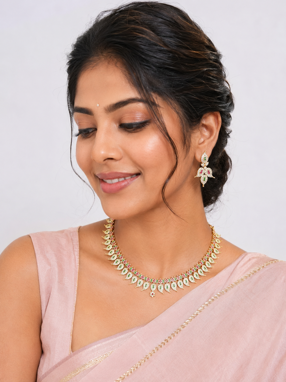 Premium AD Stone Traditional Necklace Set