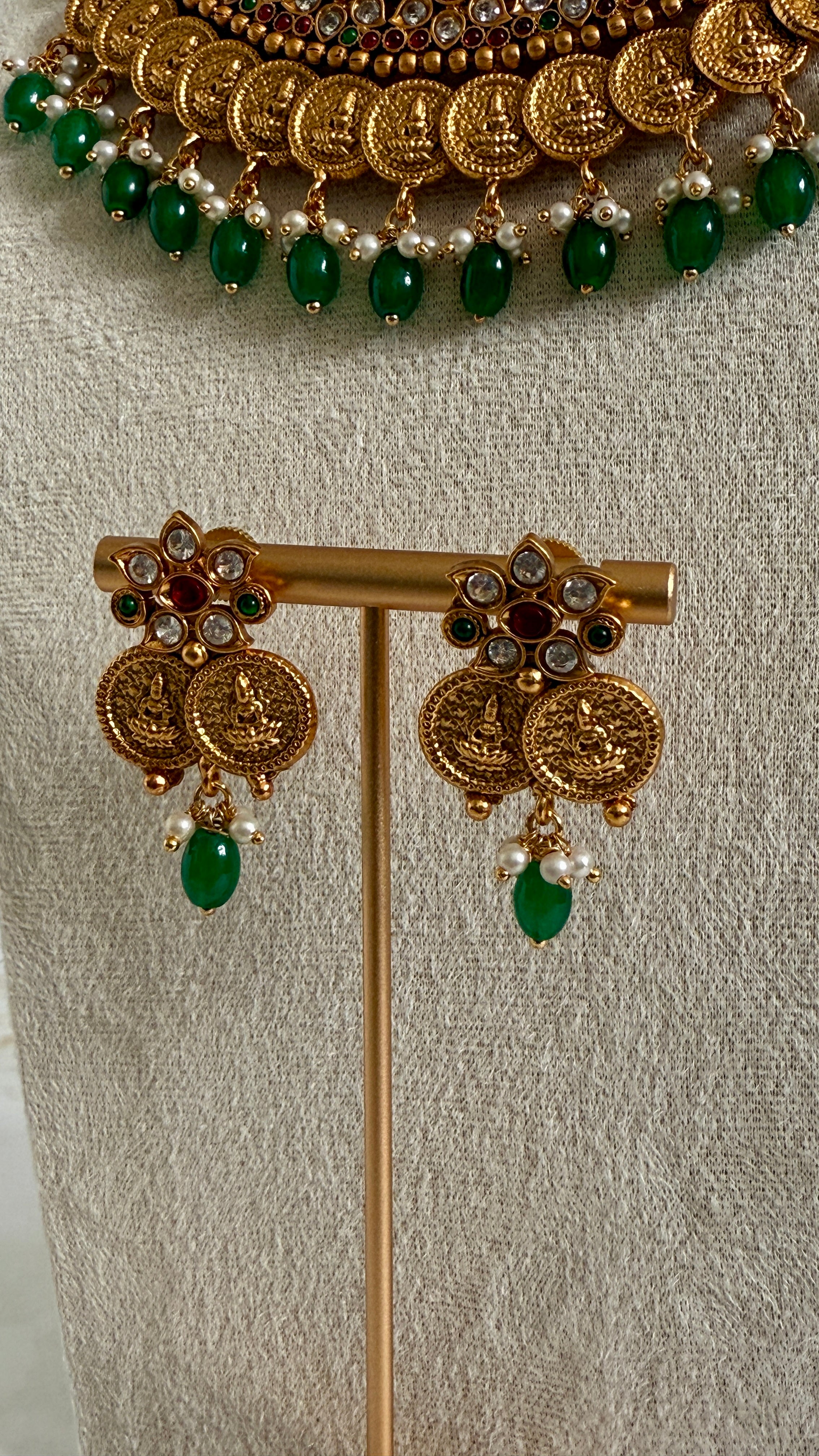 Gold Plated Temple Necklace Set