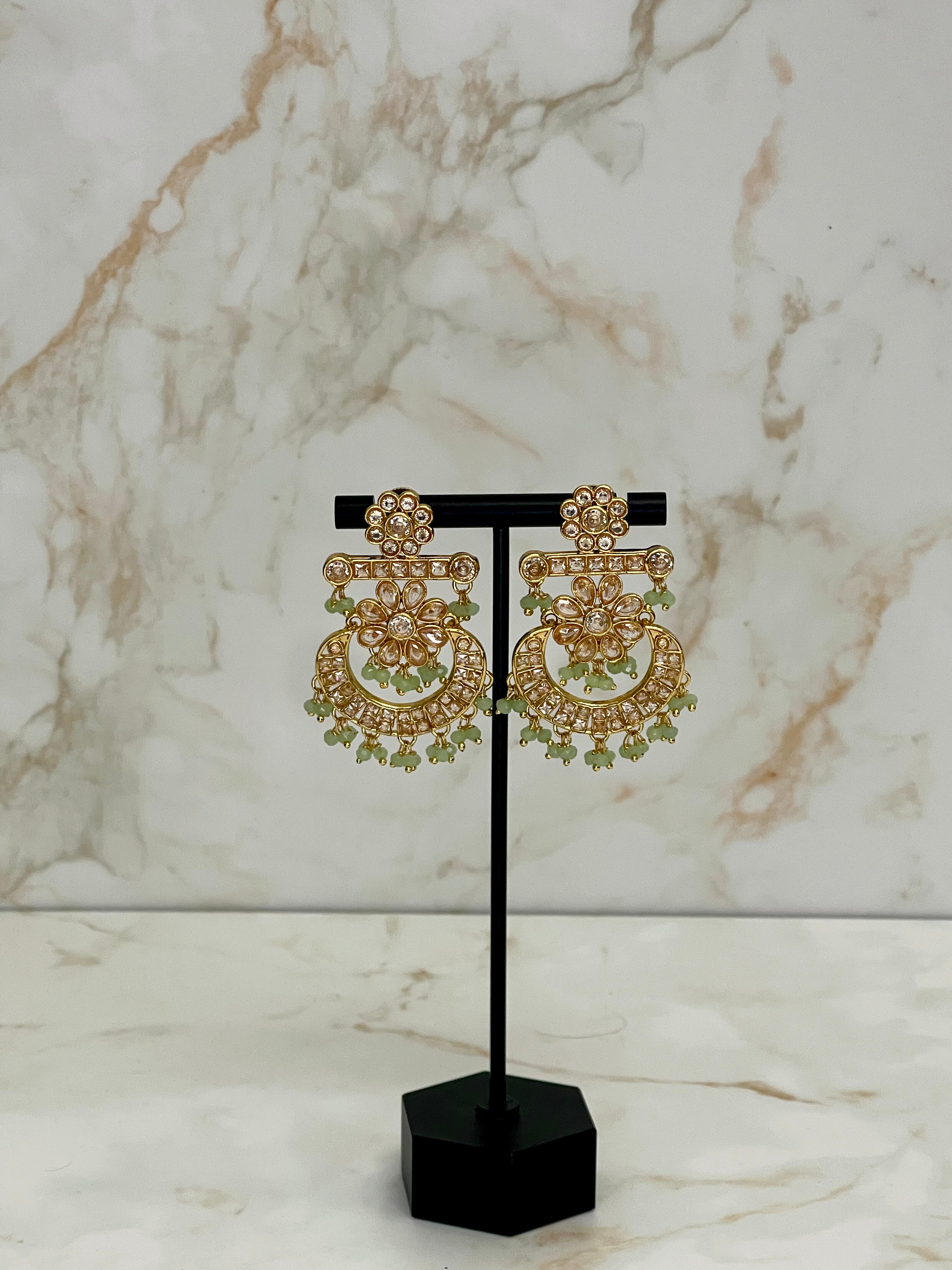 Parrot Green Chandbali Earring