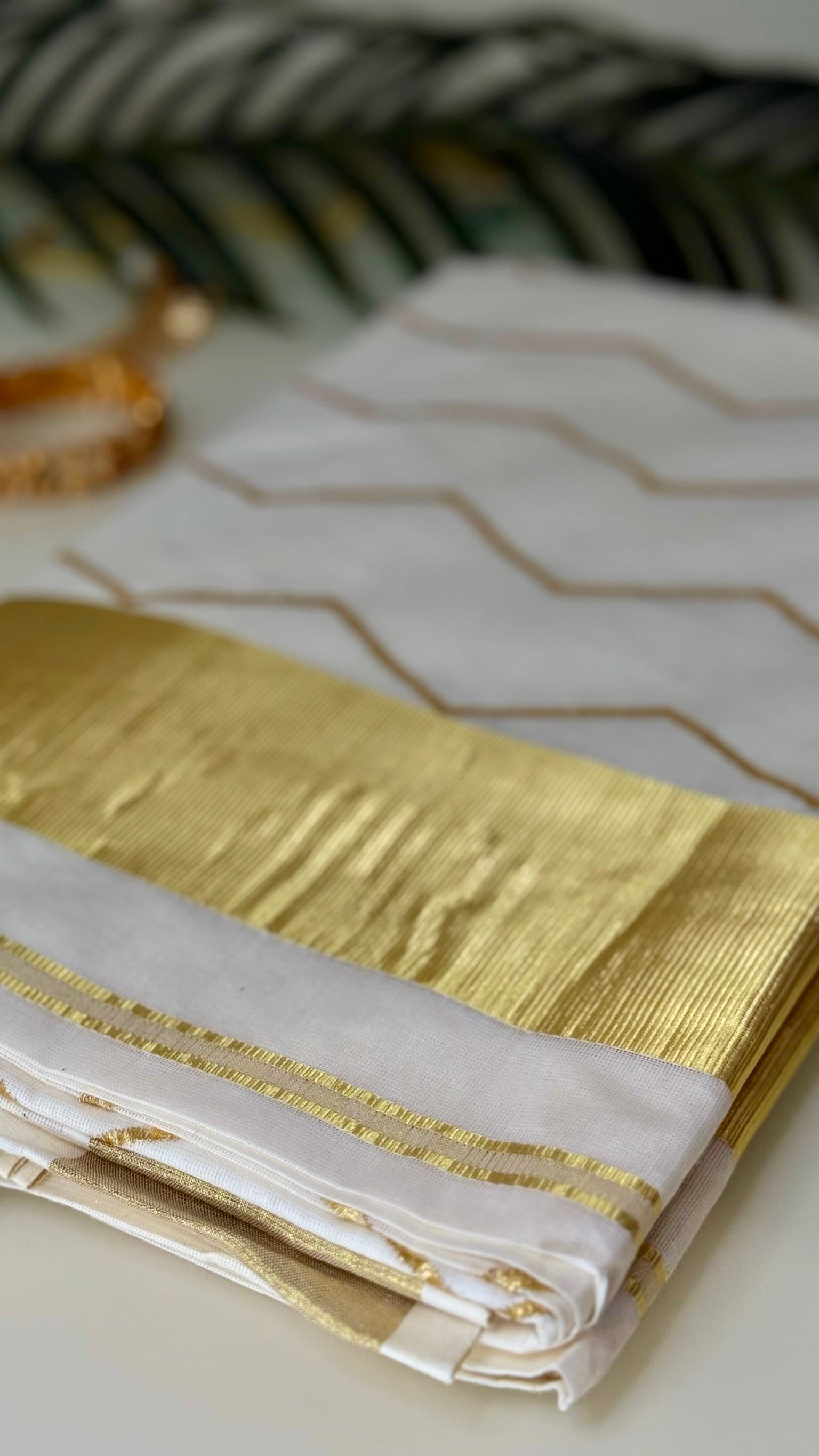 Zigzag Kerala Saree