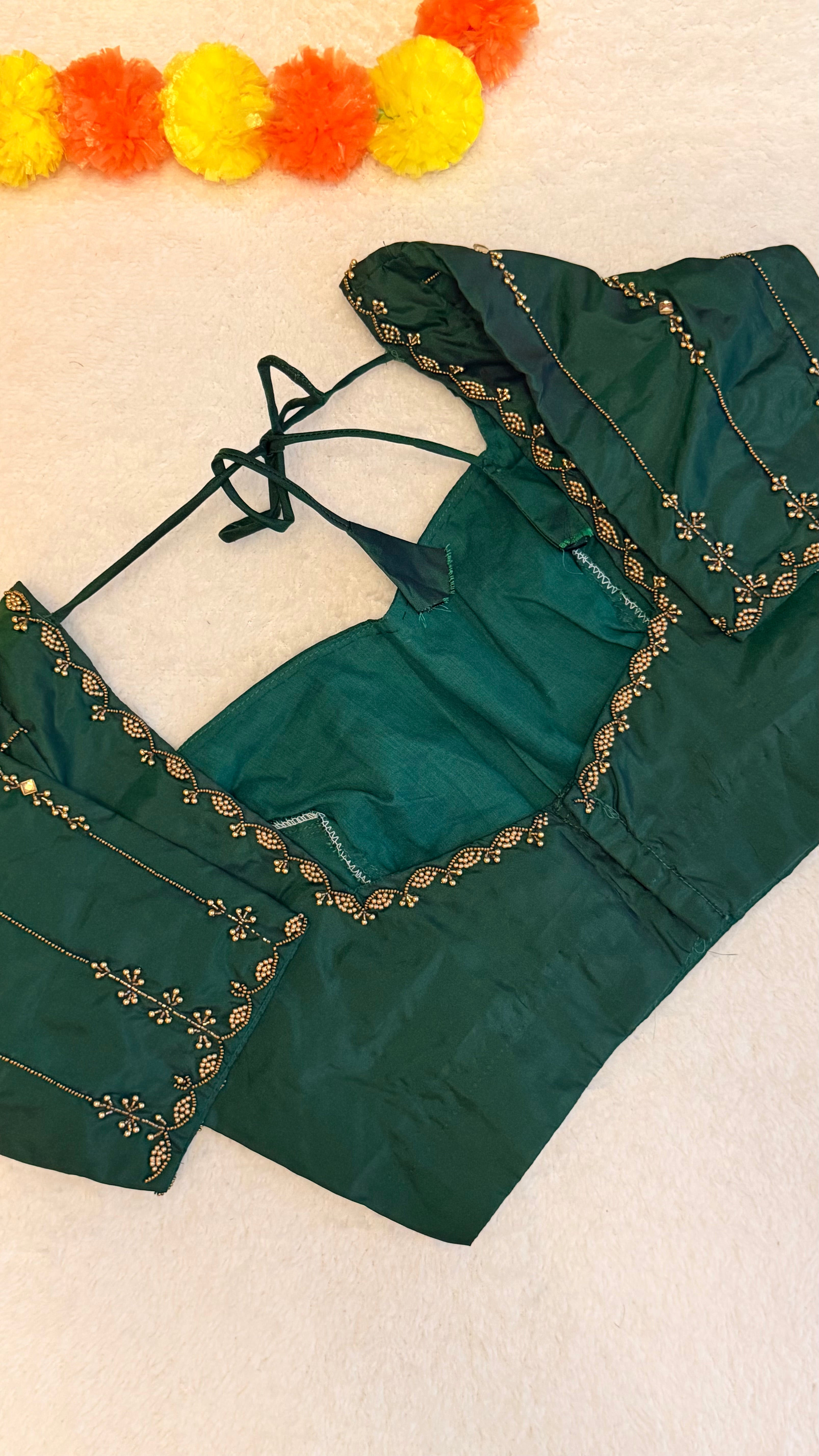 Green Handworked Blouse