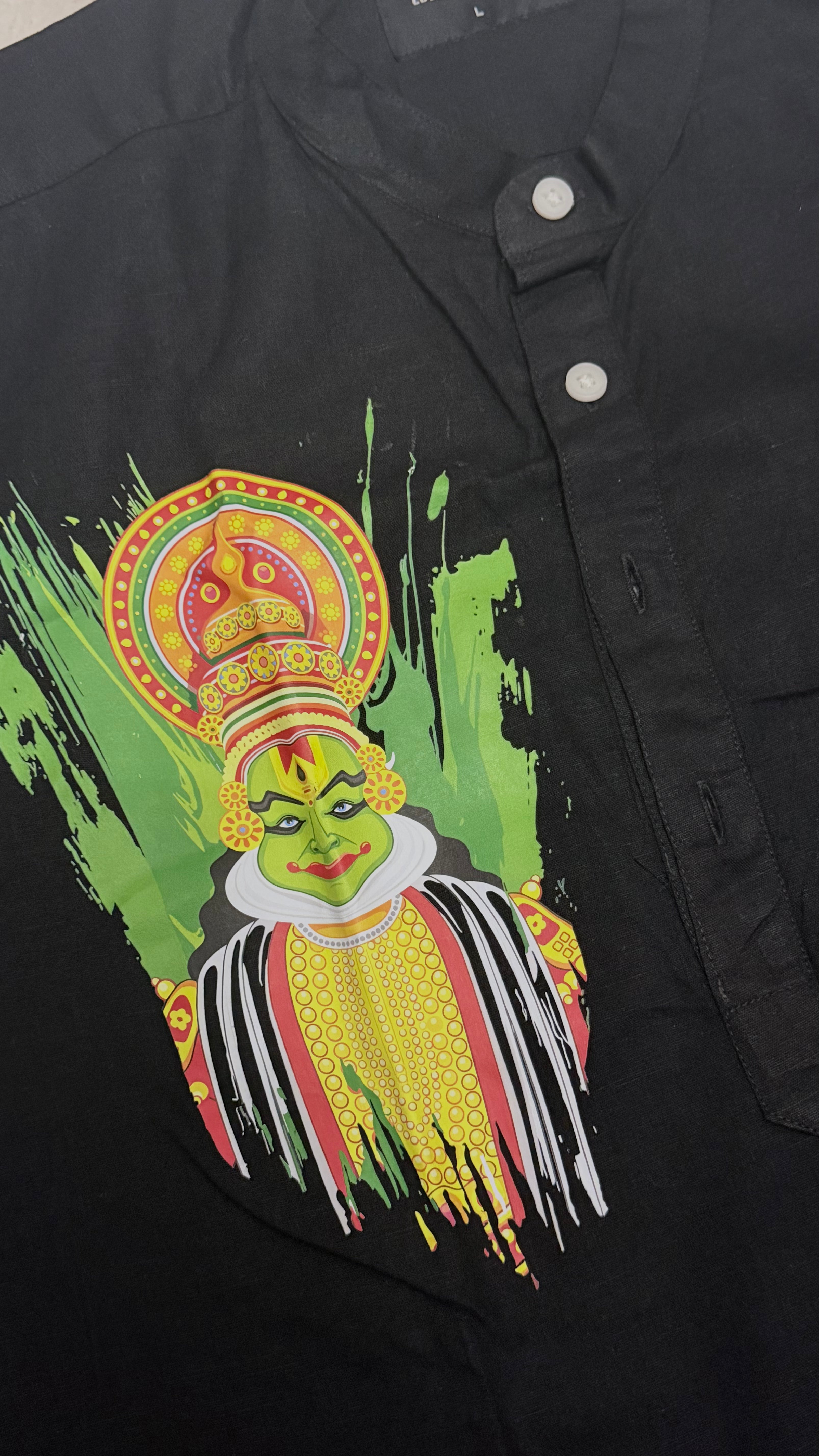 Kathakali Black Shirt and Mundu