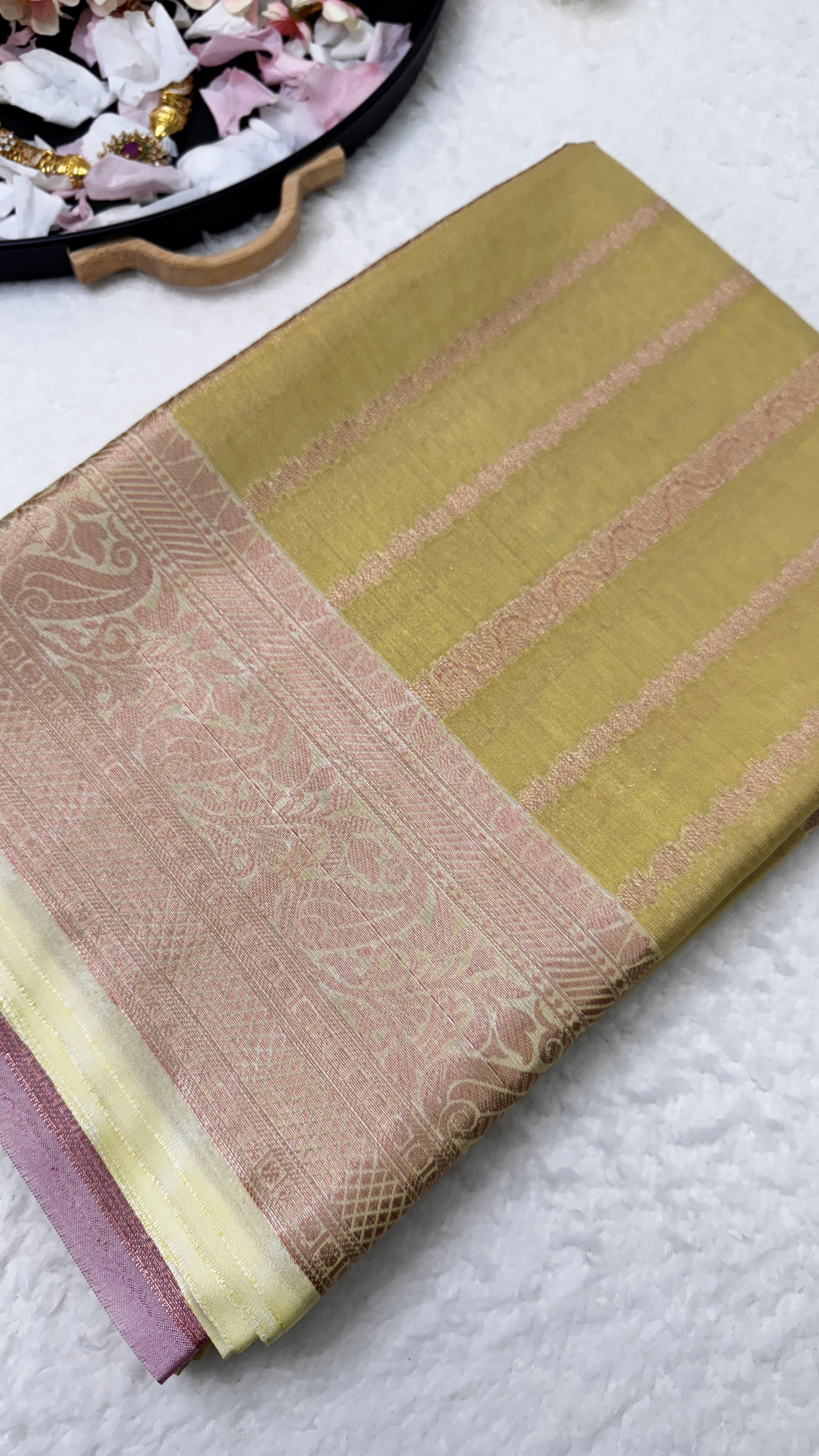 Tissue Saree with Stitched Blouse