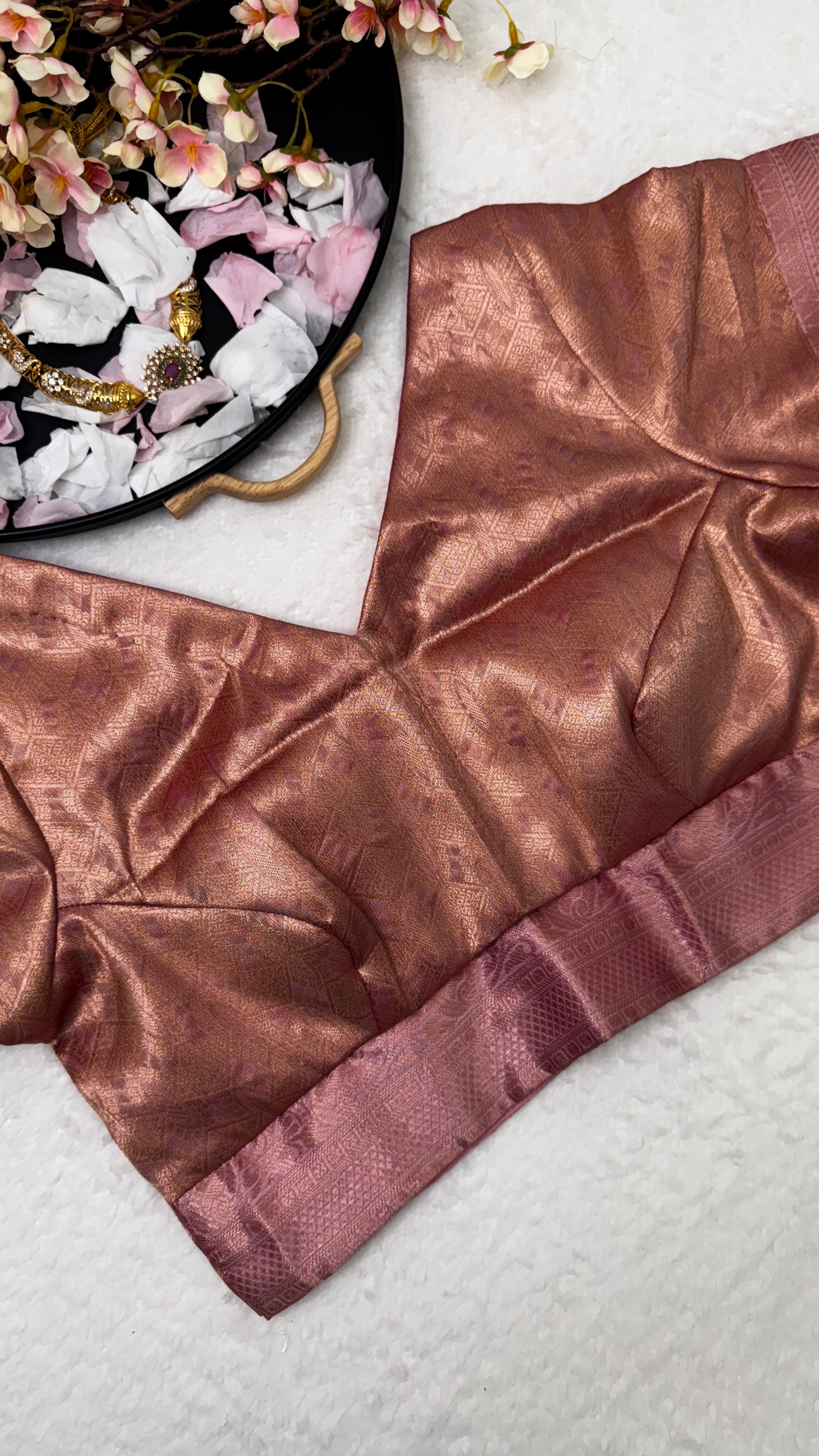 Tissue Saree with Stitched Blouse