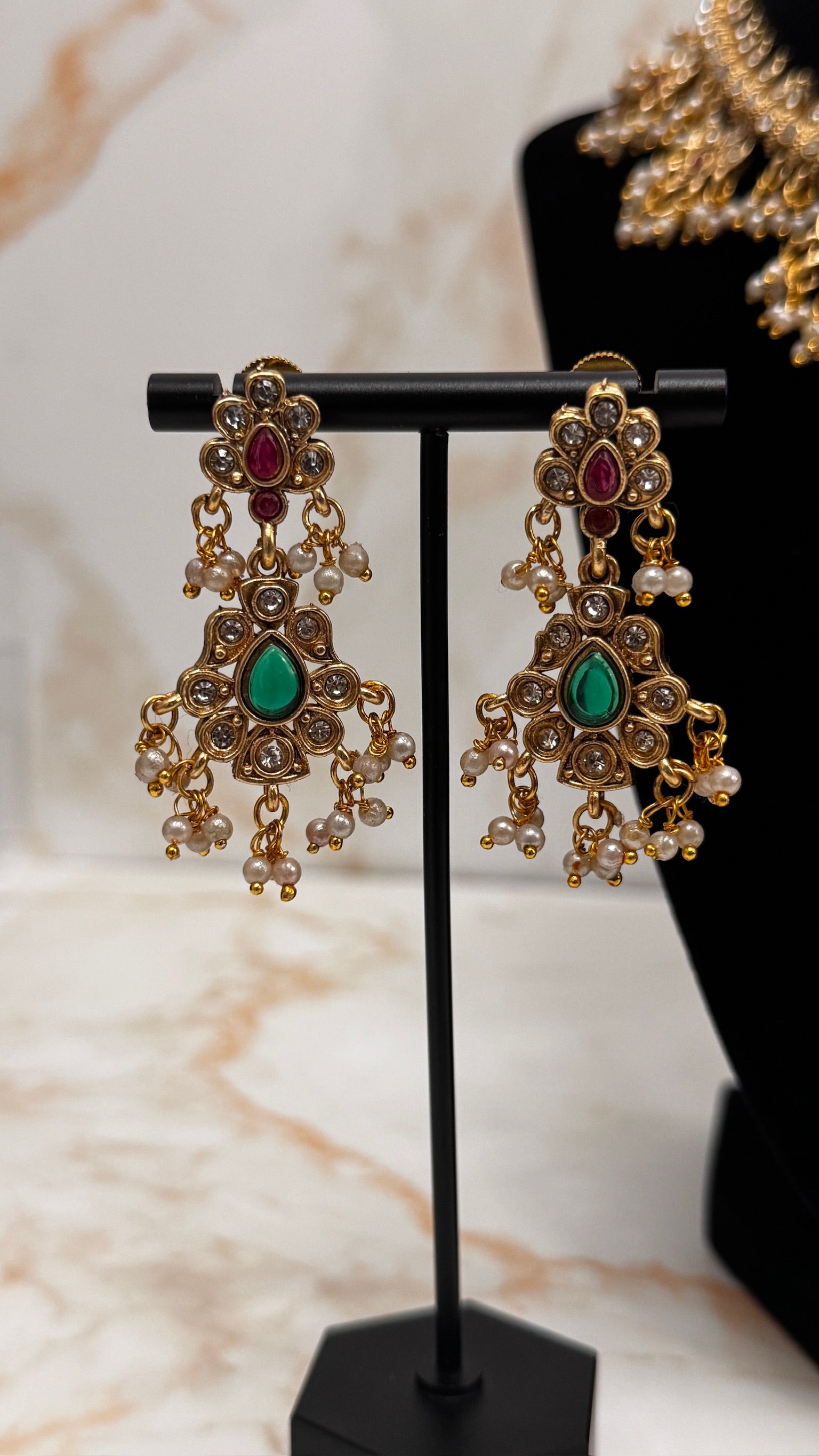 Gold Plated Mini Guttapusalu Necklace Set