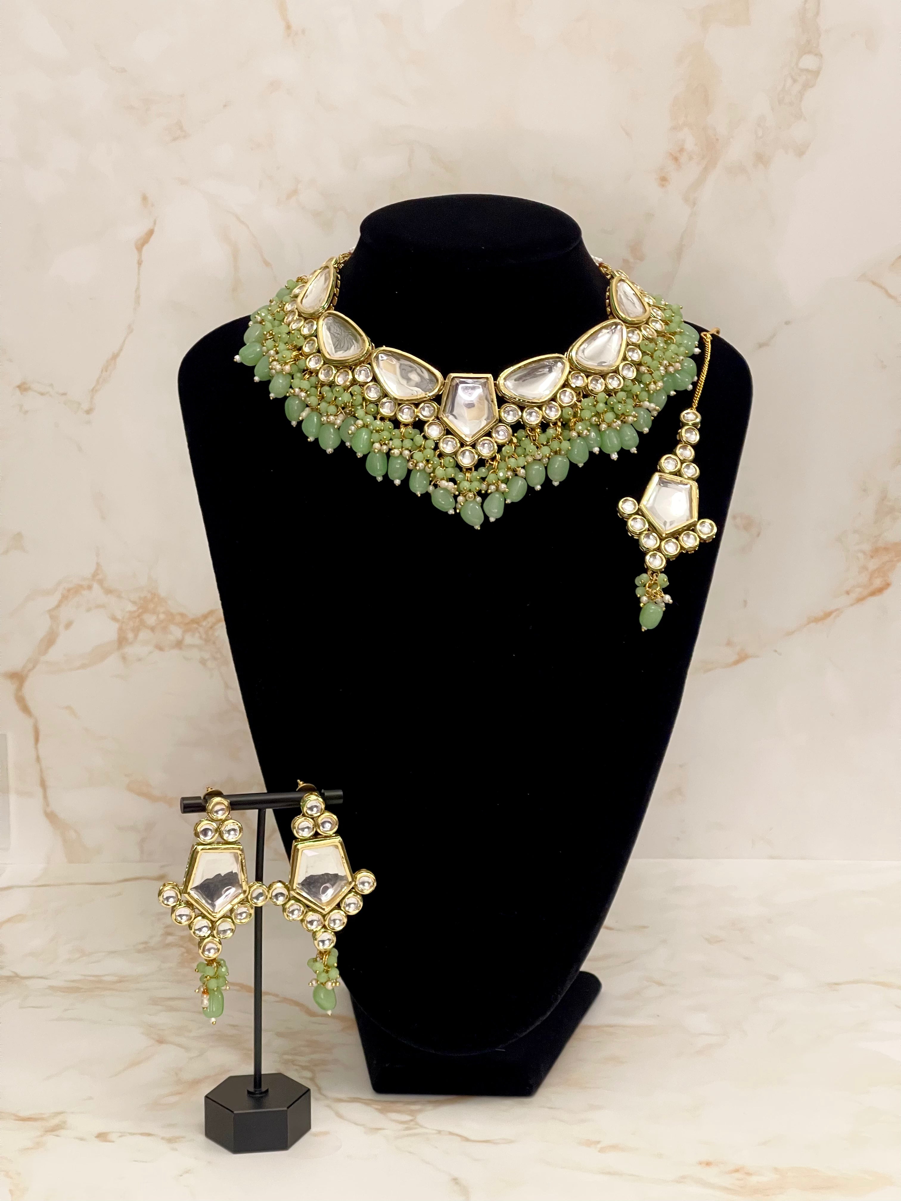 Mint Green Kundan Necklace