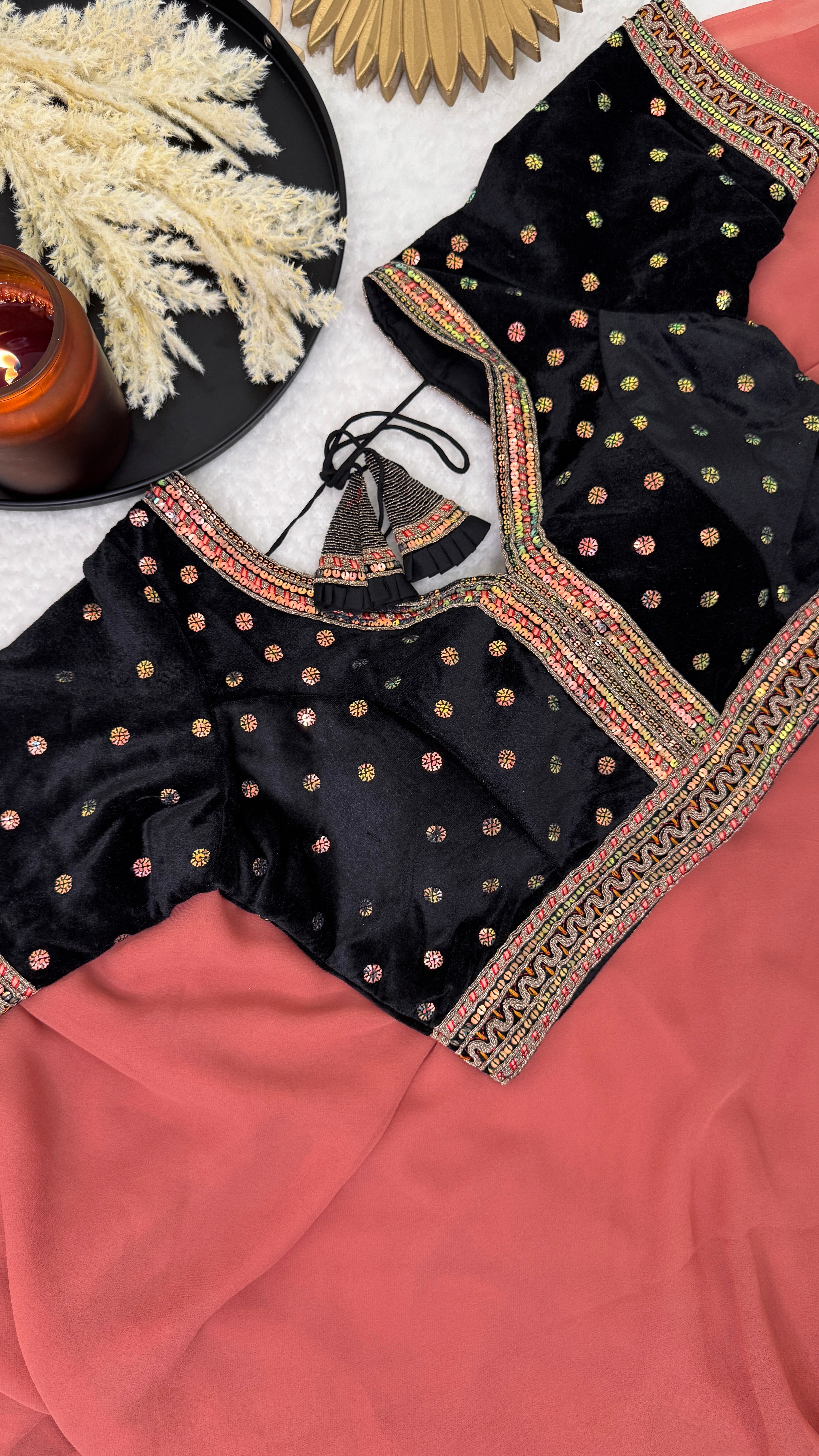 Velvet Designer Handcrafted Blouse