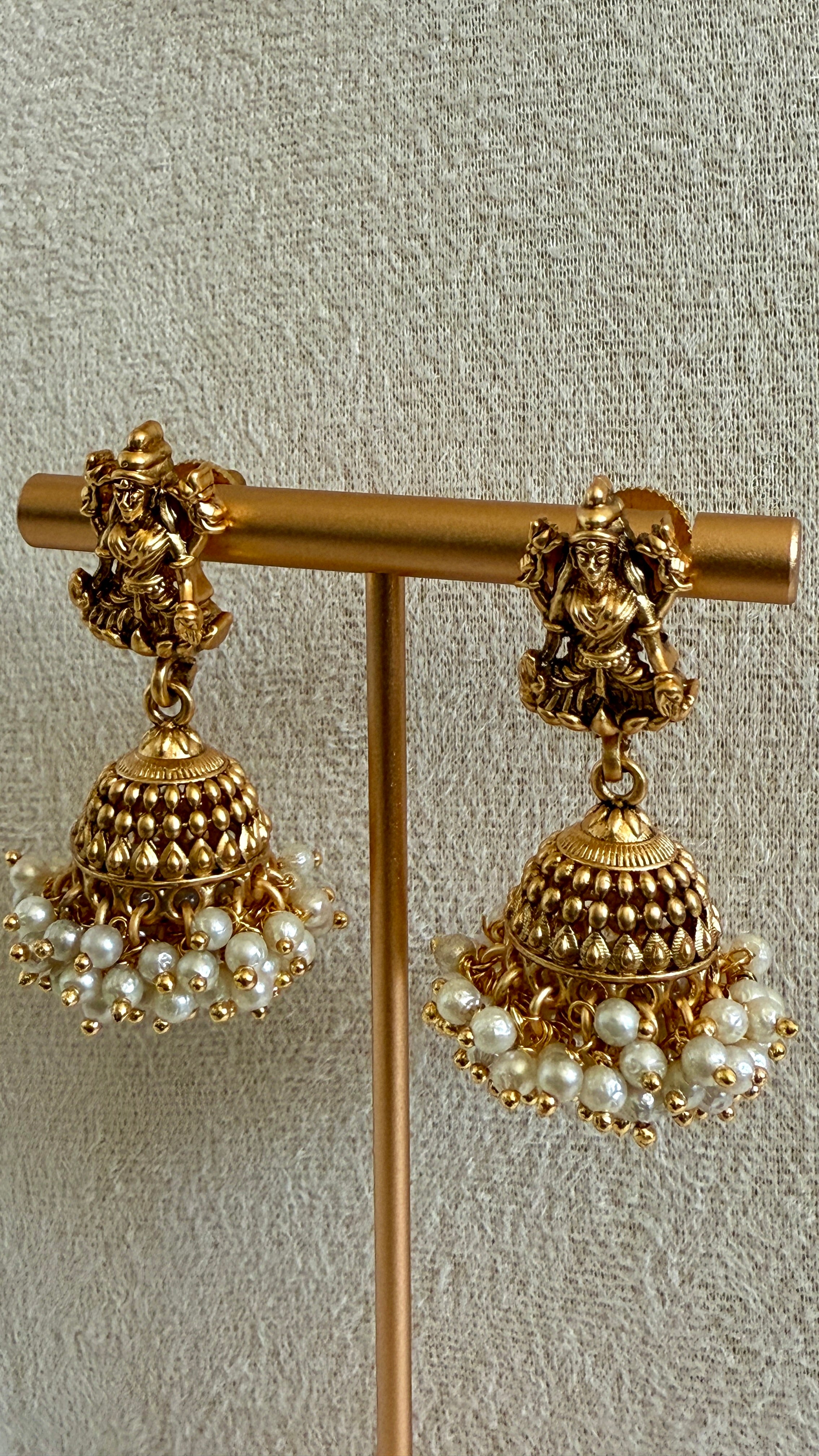 Gold Plated Elephant Pearl Neckpiece Set