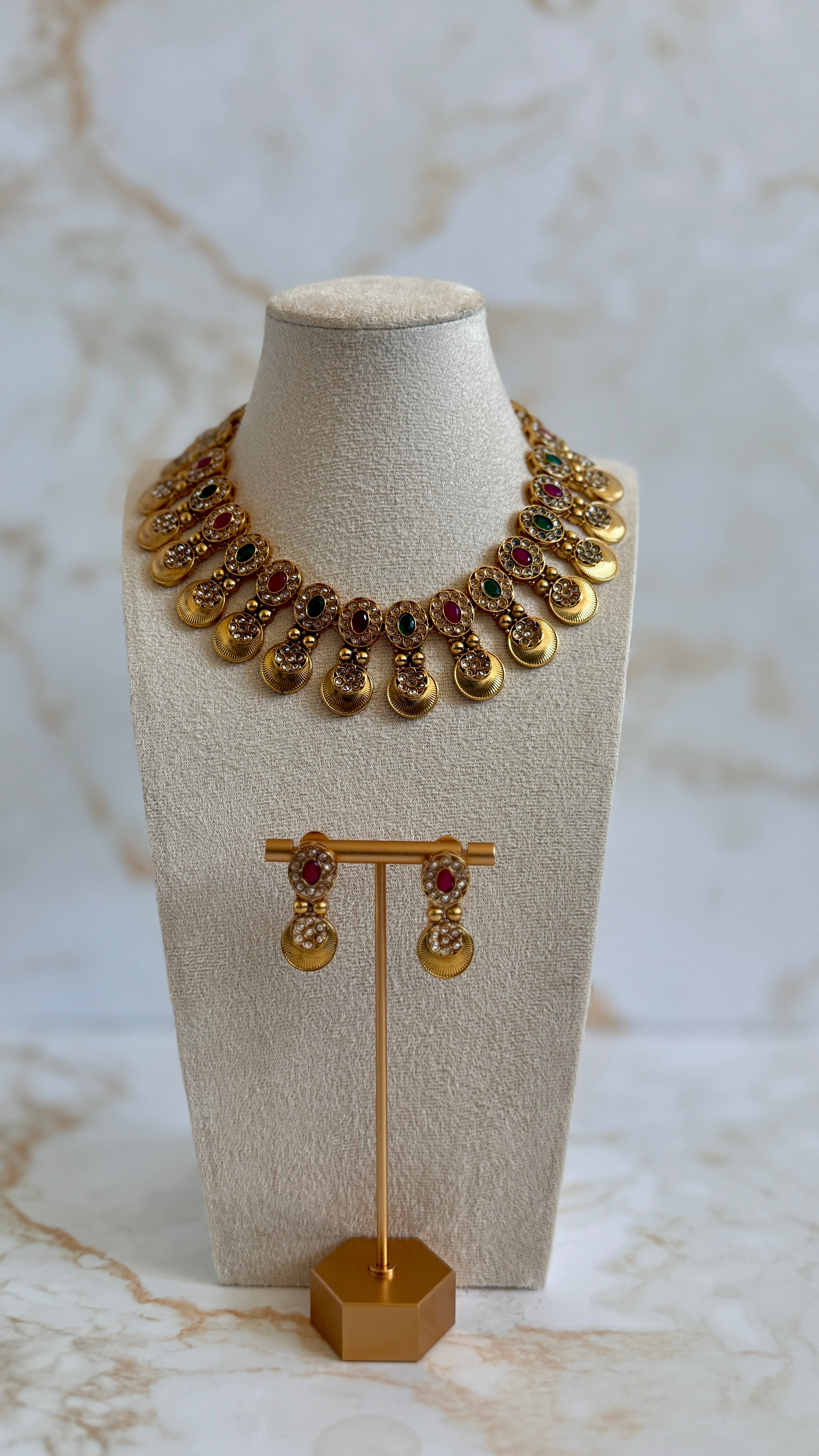 Gold Plated Statement Neckpiece Set