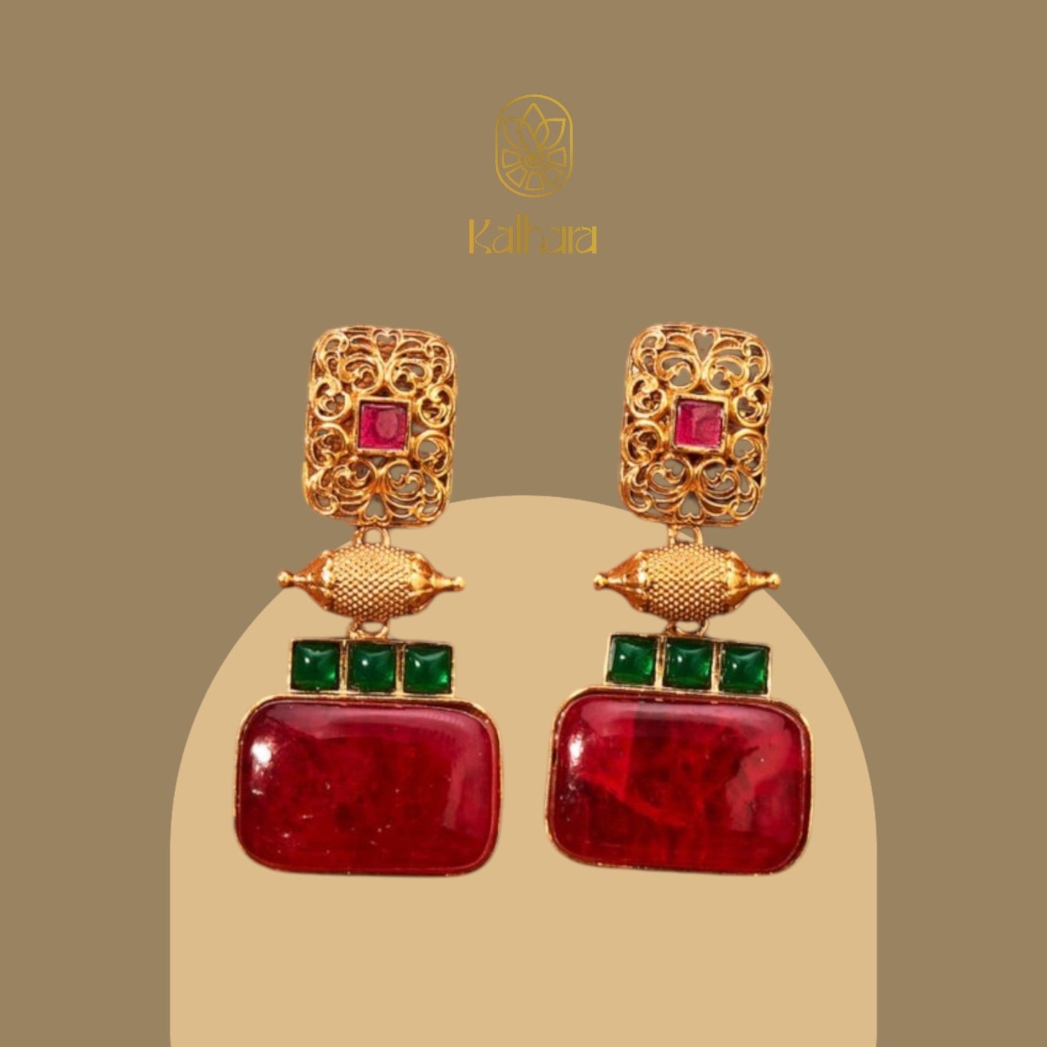 Modern Red Earring