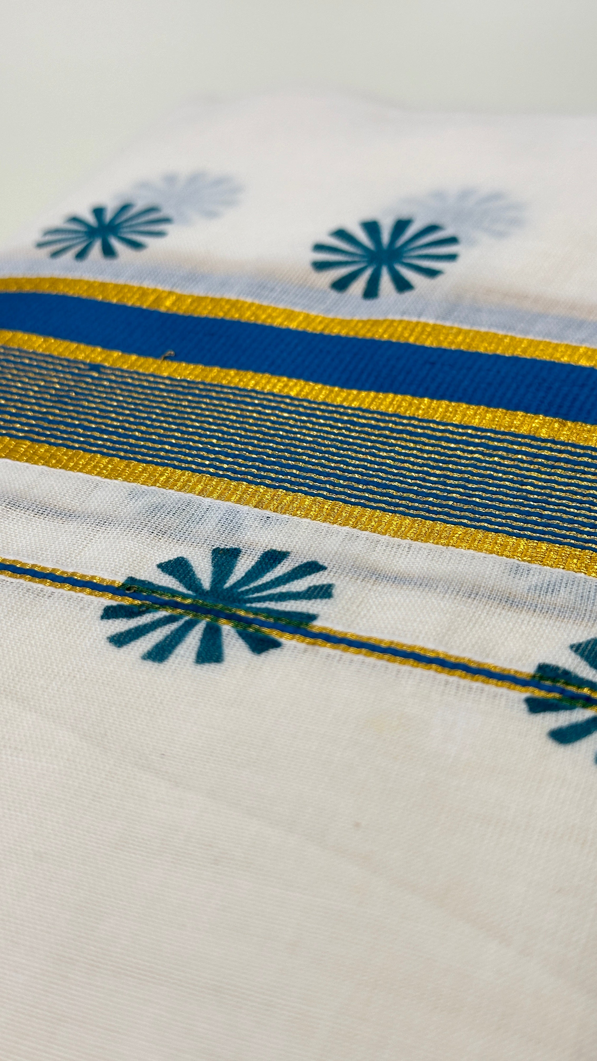 Blue Kerala Single Set and Mundu